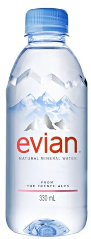 Evian Naturelle, de l'eau minérale française, PET non gazeuse - 0.33L