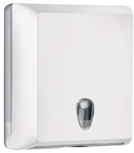 DISPENSER DISTRIBUTORE PORTA ASCIUGAMANI IN CARTA A MURO PER SALVIETTE PIEGATE A Z COLORATO COLORED SOFT TOUCH (BIANCO)