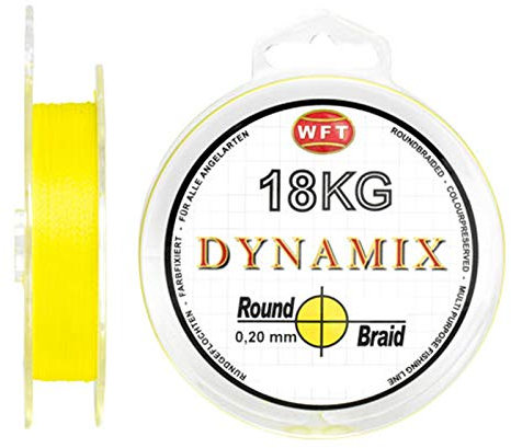 WFT Round Dynamix 300m Angelschnur geflochten rund - 0.10mm - Gelb #1D-C 106-010