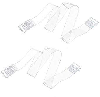 Clear Adjustable Bra Straps choose either 1cm or 1.5 cm Strong Metal Bra Hooks, Grey, 1cm