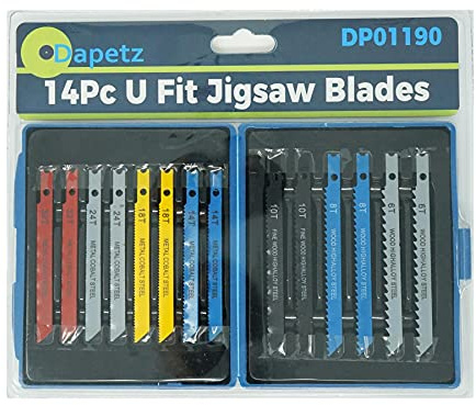 Dapetz ® 14-Piece Jigsaw Blade Set for Metal and Wood, Compatible with Bosch and Other Bayonet Fit Jigsaws, Includes 6T, 8T, 10T, 14T, 18T, 24T & 32T Blades