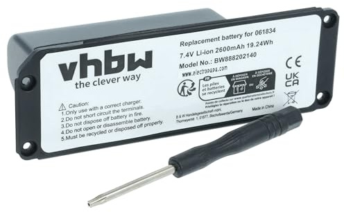 vhbw Akku kompatibel mit Bose SoundLink 413295, Mini Lautsprecher Boxen Speaker (2600 mAh, 7,4 V, Li-Ion)