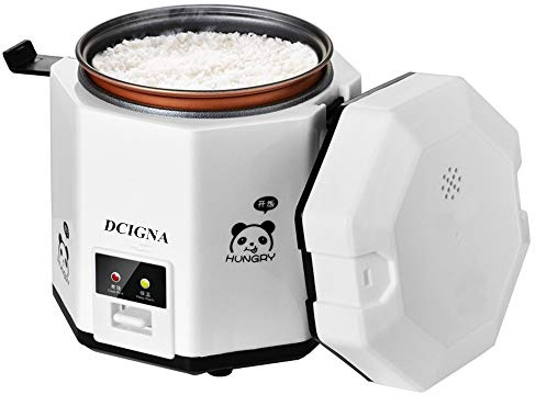 DCIGNA Mini olla arrocera de 1,2 L, lonchera eléctrica, de viaje, pequeña, olla antiadherente extraíble, función de mantener el calor, adecuada para 1-2 personas, para cocinar sopa, arroz, guisos,