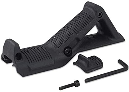 Angled Fore Grip,Üblich Frontgriff Airsoft,Angled Ergonomic Grip,Nylon AFG1 Dreiecksgriff vorne für 20mm Weaverschienen,Schwarz | Angled Ergonomic Grip für 20mm Weaverschienen – Frontgriff Airsoft aus Nylon für taktische Ausrüstung, Schwarz