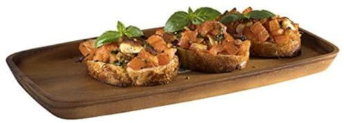 APS Tagliere in legno di acacia oliato, vassoio in legno, per servizio, marrone, 18 x 30 cm, altezza 2 cm