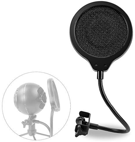 Snowball Mic Pop Filter - 4 Inch 3 Layers Windscreen with Flexible 360° Gooseneck Clip Compatible with Blue Snowball Microphone to Improve Sound Quality by YOUSHARES