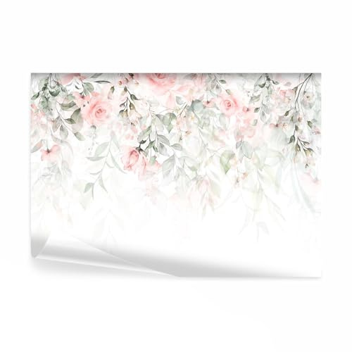 decomonkey Fototapete Blumen Rose, 400x280 cm, XL, Vlies, Wohnzimmer | Vlies-Tapete, hohe Farbbrillanz, schadstoffgeprüft, einfache Nassklebe-Montage, Rosenmotiv, hergestellt in der EU
