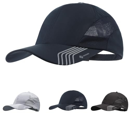 Mesh Quick Dry Baseball Cap Unstructured Breathable Summer Sun Protection Cap Unisex Outdoor Sports Hats with Adjustable Buckle Soft Brim Peaked Cap Lightweight Running Cap for Outdoor Activities