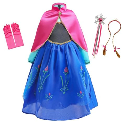 Lito Angels Vestido de Princesa con Capa y AccesoriosDisfraz de Carnaval para Niñas Pequeñas Talla 5-6 años
