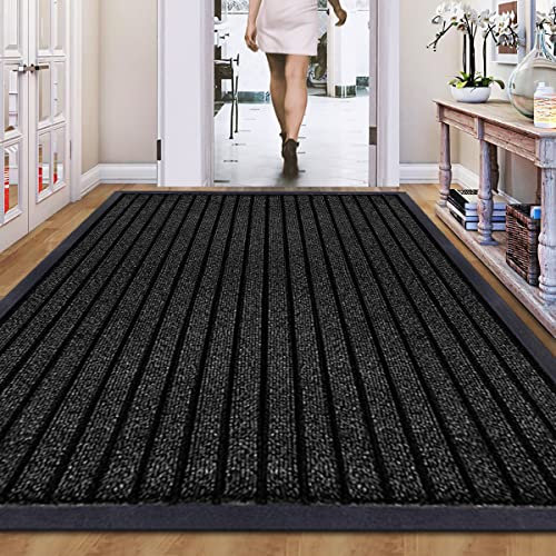 B&B Doormats, Door Mats Outdoor Indoor, Non Slip mat Entrance Rug, Indoor Floor Mat, Dirt Trapper Door Mat Outdoor Mat for patio, Multi Purpose Doormats (120 x 150 cm - Black)