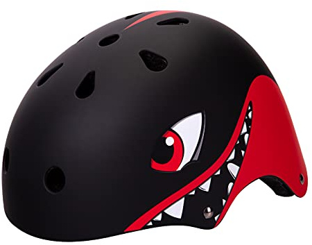 Kids Helmet for 2-8 years old Boys Girls Toddler Bike Helmets Lightweight Dinosaur Multi-Sports Helmet Safety Protection Gear for Cycling Skateboard Scooter, Birthday Gifts for Kids (Shark Black)