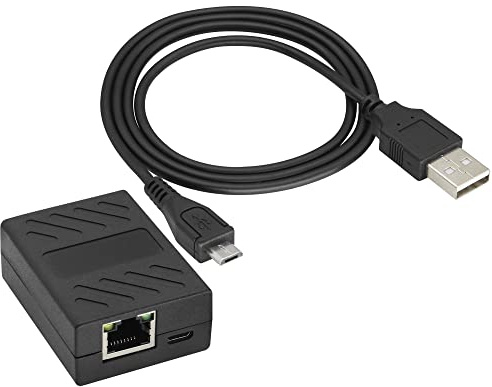 zdyCGTime RJ45 Red Adaptador de Red de uno a Dos Divisores Conector Divisor RJ45 con Cable de Alimentación Micro USB (Admite Dos Dispositivos para navegar por Internet al Mismo Tiempo)(1Pieza)