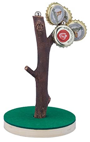 Relaxdays Kronkorkenbaum, Trinkspiel & Kronkorkenhalter, HxD 14 x 9 cm, Männer Geschenk, 2 Magnete, Bierdeckelbaum, bunt