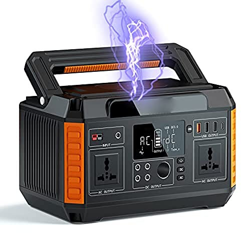 LGWG Portable Power Station 560W, 520Wh 140400mAh Generator with Pure Sine Wave AC Outlets, 12V Regulated DC, USB PD Output, Battery Powered Generator for Home Emergency Camping RV Travel