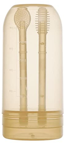 Wilitto Baby Zungenreiniger, Super Weiche Baby Zahnbürste mit Becher Set Lebensmittelqualität Silikon Kleinkind Zahnbürste, Extra Weiche Borsten Zahnbürste, Wiederverwendbare Massage Zähne