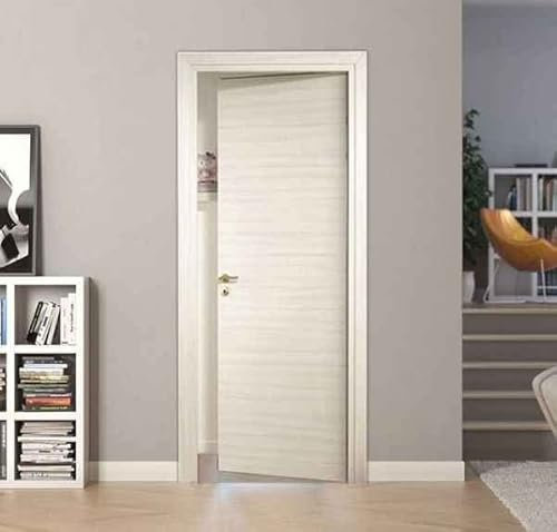 Porta interna battente in laminato Palissandro White con serratura e finitura CROMATA Misura passaggio 80 X 210 SPINTA DX