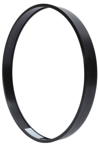 Runder Bilderrahmen 40 cm, Schwarzer Metallrahmen für Wanddekoration | Premium Gebürstete Aluminiumlegierung, 28 mm Breite, Modernes Design für Wohnzimmer und Büro, Inklusive Montagezubehör