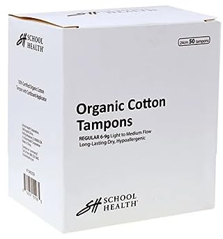 Skolhälsa - Tamponger i ekologisk bomull, lätta - medium, läckageskydd och enkel insättning | Giftfri, 50 st