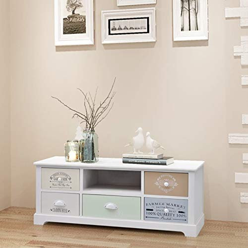 GuyAna TV-Schrank Französischer Landhausstil Holz TV Schrank Sideboard Wohnzimmer Fernsehschrank Wohnzimmer MöBel TV MöBel