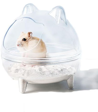 Coogime Grande vasca da bagno, accessori per criceto, gabbia trasparente, sabbia, bagno, sabbiera, contenitore per topolino da corsa, riccio, porcellini d'India