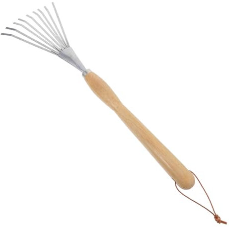 Milisten Râteau De Jardin Ergonomique Inoxydable à Dents Outil De Jardinage Portable pour Ramasser Les Facile à Transporter pour Activités Plein Air