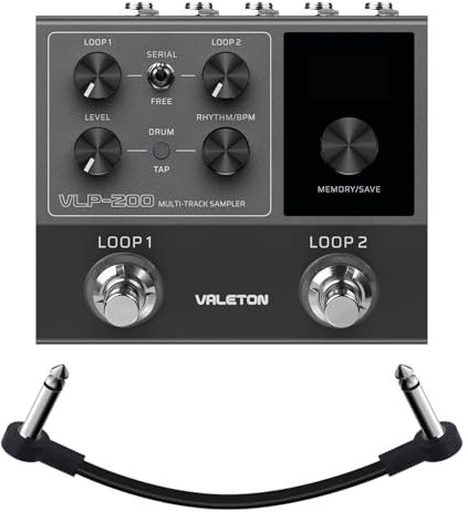 VALETON Looper Pedal Zweispur Stereo 99 Projekt Speicherplätze Software Unterstützung Looper für Gitarre, Bass, Keyboard, Gesang Drum Machine VLP-200