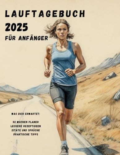 Lauftagebuch für Anfänger: Tracke all deine Läufe (Logbuch), mit Tipps, Fakten und Rezepten rund ums Thema Laufen