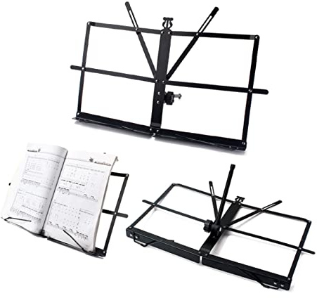 UPKOCH Klappbarer Metall Notenständer Tc01 mit Federbelastetem Notenhalter Rutschfester Gummifußplatte Leicht und Transportabel Musikständer für Gitarre Klavier Violine und Zubehör