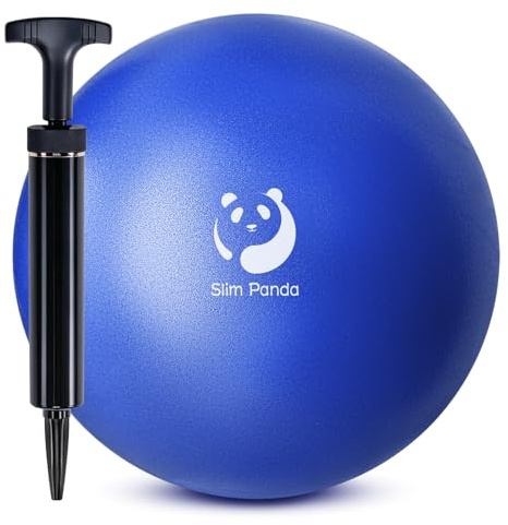 Slim Panda Palla Pilates Piccola,23-25cm Anti Scoppio Antiscivolo Palla Ginnastica con Cannuccia Gonfiabile,Soft PVC Palla daYoga per laTera pia Degli Anziani,Fitness (Indigo+Pompa)
