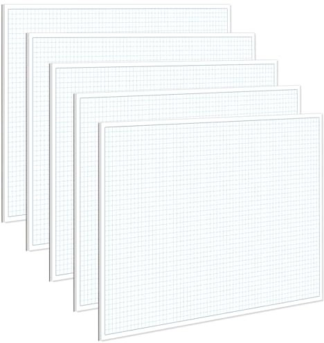 Engineering Graph Paper Blöcke, 28 x 43 cm, Quadrille, 125 Blatt/250 Seiten, Rasterpapier für Zeichnen, Ingenieurwesen, Blaupausen-Zeichnen, 100 g/m² blaues Quad-Lineal, 100 g/m², weißes Papier, 5