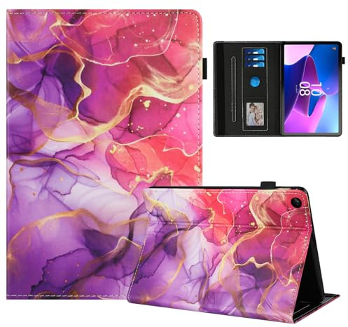 Rostsant Coque pour Lenovo Tab M10 3rd Gen 10.1 Pouces Impression Graphique Housse en Tablette Cuir PU Protection pour Lenovo Tab M10 3rd Gen 10.1 Pouces TB-328FU/TB-328XU Marbre Rose doré