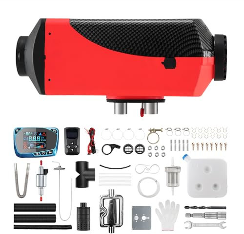 Calentador diésel de 8KW, calentador de combustible de estacionamiento de 12V/24V, calentador de aire nocturno con silenciador premium, control remoto inteligente actualizado para camión, barco, re