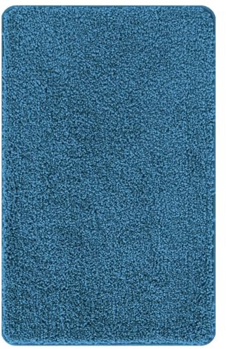vidaXL Set di tappetini antiscivolo per il bagno 2 pz Blu 50 x 50 cm