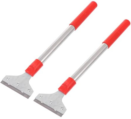 Grattoir de Nettoyage Domestique Rouge 2 Pièces, Manche Ergonomique