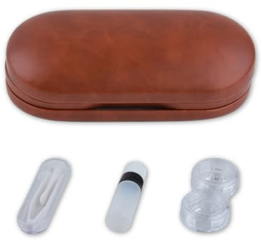 DAYLIGHE Contacts Lenes Box Set PU Component Lens Box with Mirrored Multifunction Contacts Case for Eye Lenses Holder Women Girls