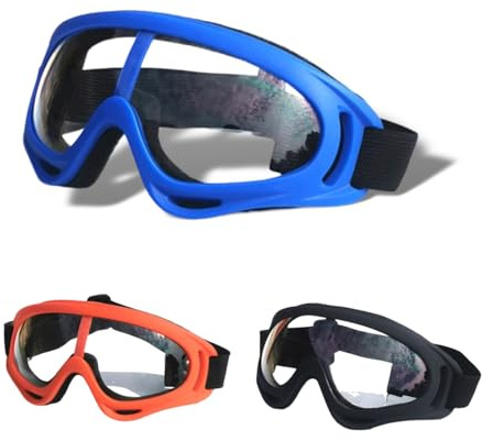 Cohentbliss 3 PCS Lunette Protection Travail Lunette Anti-Buée Surlunettes Protection Anti Poussière Lunettes Sécurité Inrayables avec ajustement universel pour Sport Tir Pêche Chimie Laboratoire