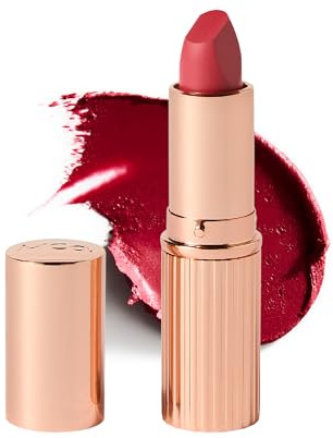 MCoBeauty - Crème Matte Luxe Lipstick - Long-Lasting Hydrating Soft Matte Lipstick with Square-Tip Bullet - Holiday Essentials - Prance Proudly, Cherry Rose Shade - 3.5g