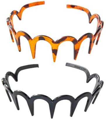 Zig Zags Headband, 2Pcs Serre Tete Zig Zags, Bandeaux ZigZags En Forme | Bandeaux En Zigzags En Plastique, Cheveux BandeauxEn Plastique De Forme Ondulée Pour Fitness, Le Yoga, Le maquillages