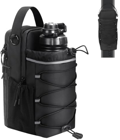 Gonggi Magnetic Gym Bag Water Bottle Holder with Sling, Multi-Purpose Sport Bottle Organizer with 3 Magnet, Gym Accessories for Men and Women, Training Draw String Bag for Outdoor Basketball Bike