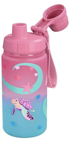 Step by Step Trinkflasche „Sealife“, rosa, BPA-frei, für Schule, Kindergarten, heiße und kohlensäurehaltige Getränke, für Mädchen, 0,55 Liter
