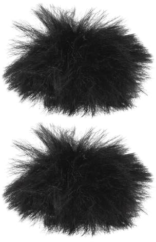 Funda de Felpa Negra para Micrófono de Solapa, 2 Piezas | Paravientos para Escenario y Oficina, Recambio para Cubierta Vieja o Dañada, Protección Frente a Humedad y Suciedad