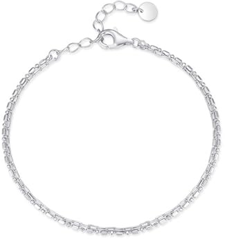 Tolldek 585 Weißgold Armbänder Damen, Klassiker Zierlich Armreifen, Echt Gold Schmuck Armreifen 14K Gold, 16+5CM
