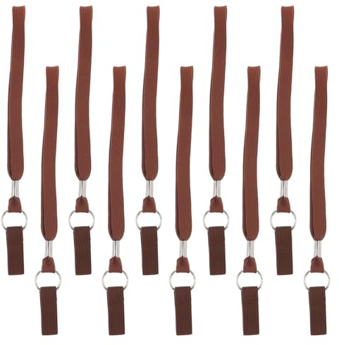 ELAYARD Lot de 10 Dragonnes Élastiques Universelles pour Canne de Marche et Bâtons de Randonnée, Couleur Café, Réglables et Confortables, Accessoires pour Cannes de Randonnée Adaptées