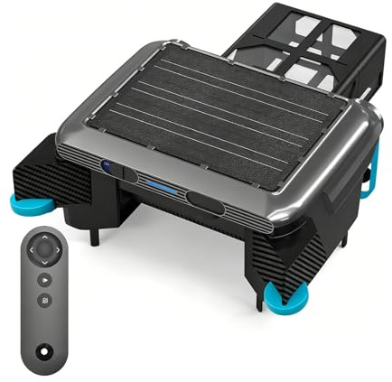 Koyike Skimmer Robótico para Piscina con 3 Motores Brushless, Limpiador Solar 20H+ Autonomía, Batería 5200mAh y Cesta 6L, Robot de Limpieza Automática de Superficie, IPX8