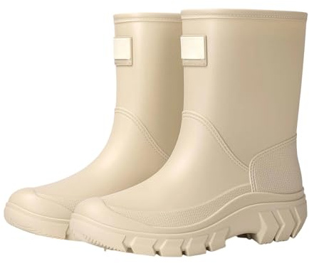 Generisch Bottes en caoutchouc antidérapantes pour femme - Bottes de pluie imperméables à tige large - Bottes de jardin - Bottes pieds nus - Bottes en caoutchouc