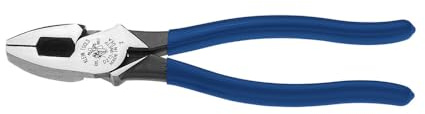 Klein Tools - Alicates de liniero D213-9NETP para cortar cinta pasacables, fabricados en Estados Unidos, diseño de gran palanca con mango templado para mayor comodidad al cortar, 22,8 cm