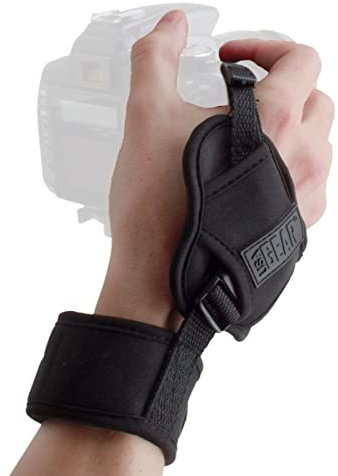USA Gear Dragonne Grip Poignet Rapide Appareil Photo Reflex et Bridge - Sangle Appareil Photo avec Bracelet en Néoprène Ajustable - Compatible avec Nikon, Canon, Pentax, Panasonic Lumix et Plus - Noir