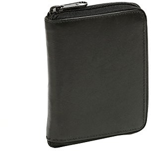 LEAS Reißverschlussbörse mit RFID Schutz Echt-Leder, schwarz - 13x10cm (LxB) Zipper-Series