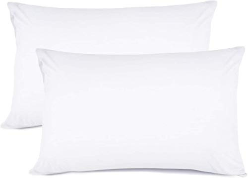 RAYYAN LINEN'S WHITE 100% EGYPTIAN COTTON PAIR OF PILLOWCASES 200 THREAD COUNT 50 X 75 CM