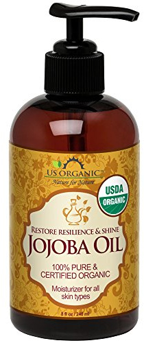US Organic Jojoba Oil, USDA Certified Organic,100% Pure & Natural, Cold Pressed Virgin, Unrefined, Haxane Free, Sourced from Middle East directly (Large (8oz, 240ml))